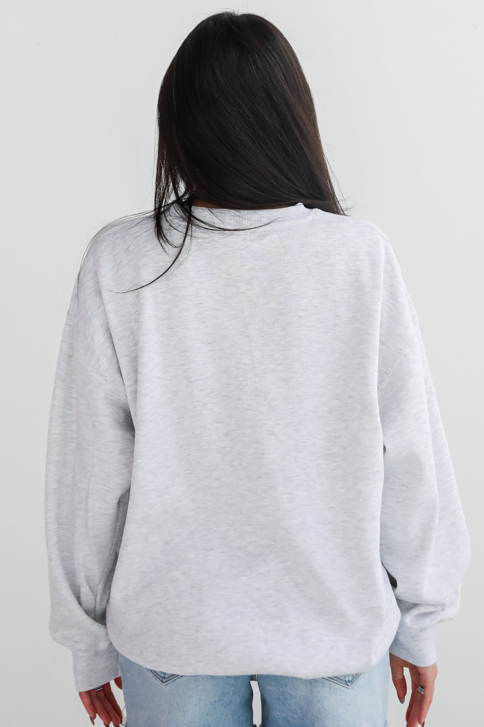 Heather Grey Dahlonega Embroidered Sweatshirt EO11