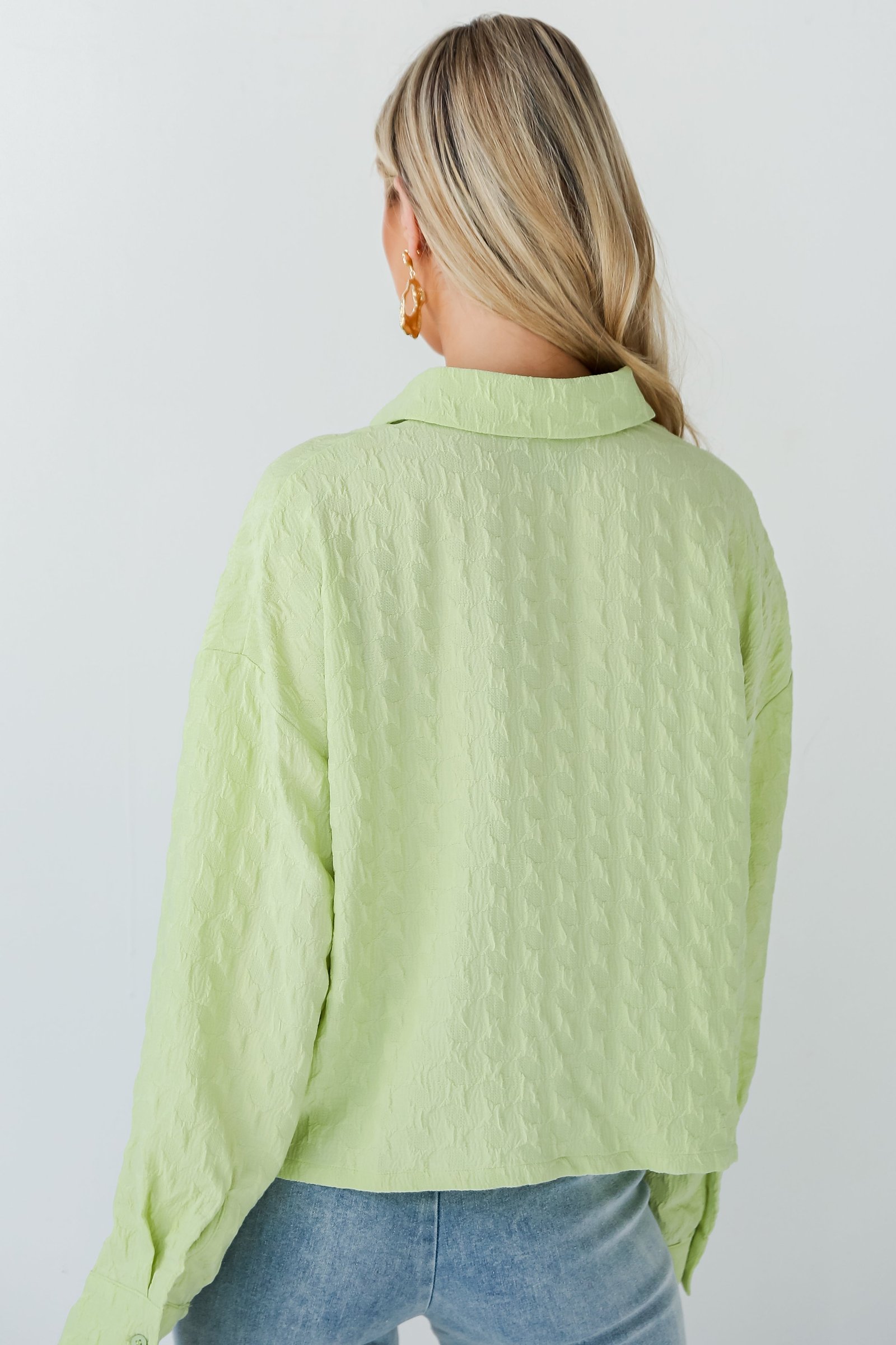 Budding Charm Lime Textured Blouse SS16